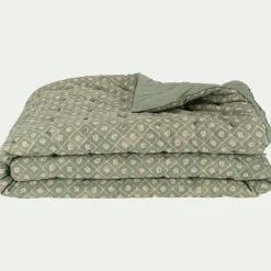 alinea Couvre-Lit*Couvre lit finition croquet en coton 220x240cm - Vert