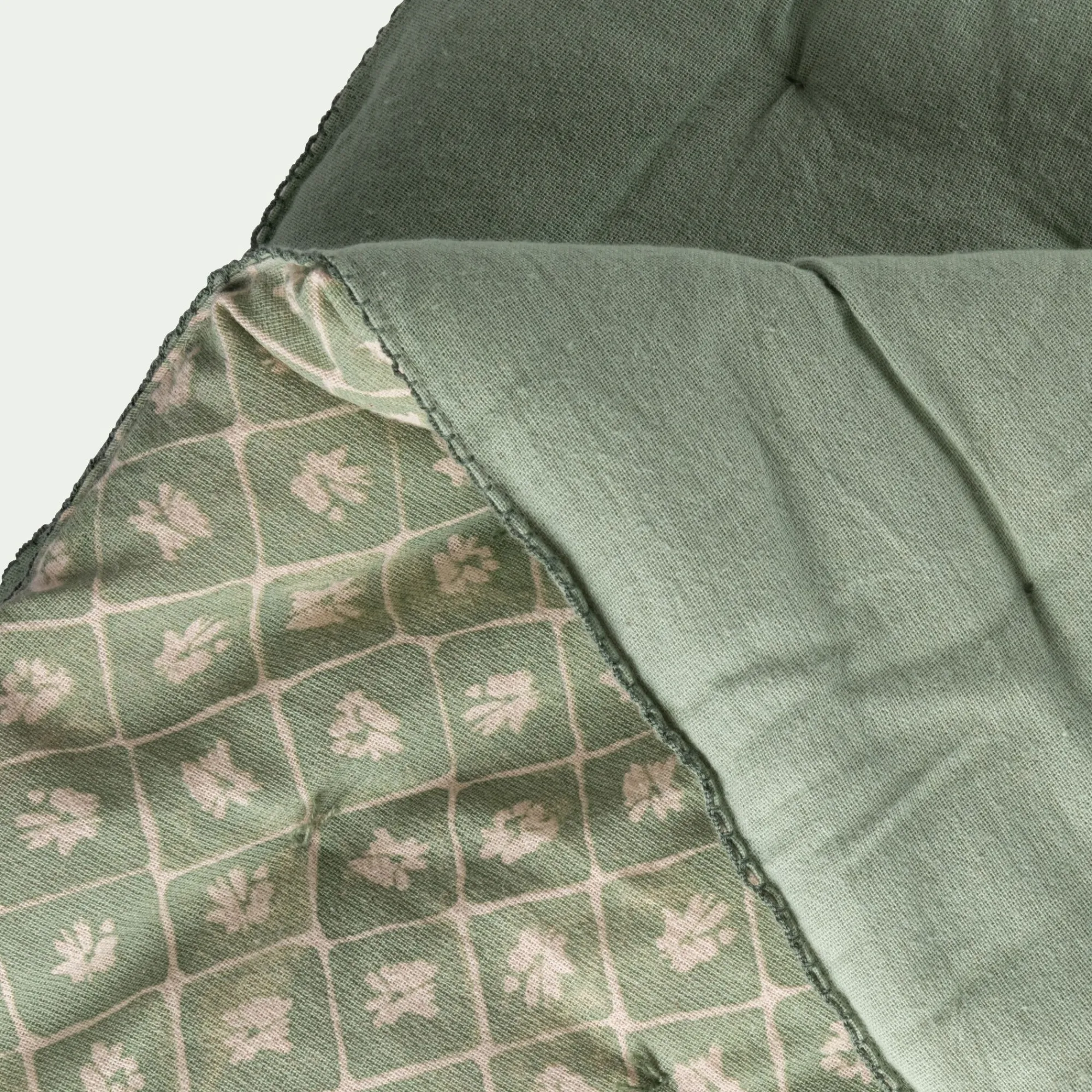 alinea Couvre-Lit*Couvre lit finition croquet en coton 220x240cm - Vert
