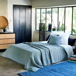 alinea Couvre-Lit*Couvre-lit en tissu surpiqué 230x250cm - calaluna Bleu