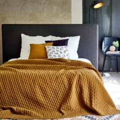 alinea Couvre-Lit*Couvre-lit en tissu surpiqué 230x250cm - alep Jaune