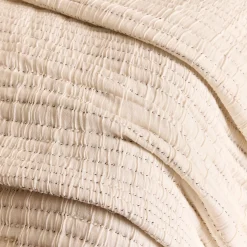 alinea Couvre-Lit*Couvre-lit matelassé en coton surpiqué 230x250cm - écru Blanc