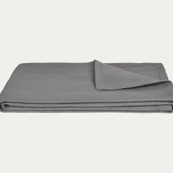 alinea Couvre-Lit*Couvre-lit tissé en coton 230x250cm - borie Gris