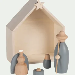 alinea Objet Décoratif De Noël*Crèche de Noël en bois H20cm - gris Naturel