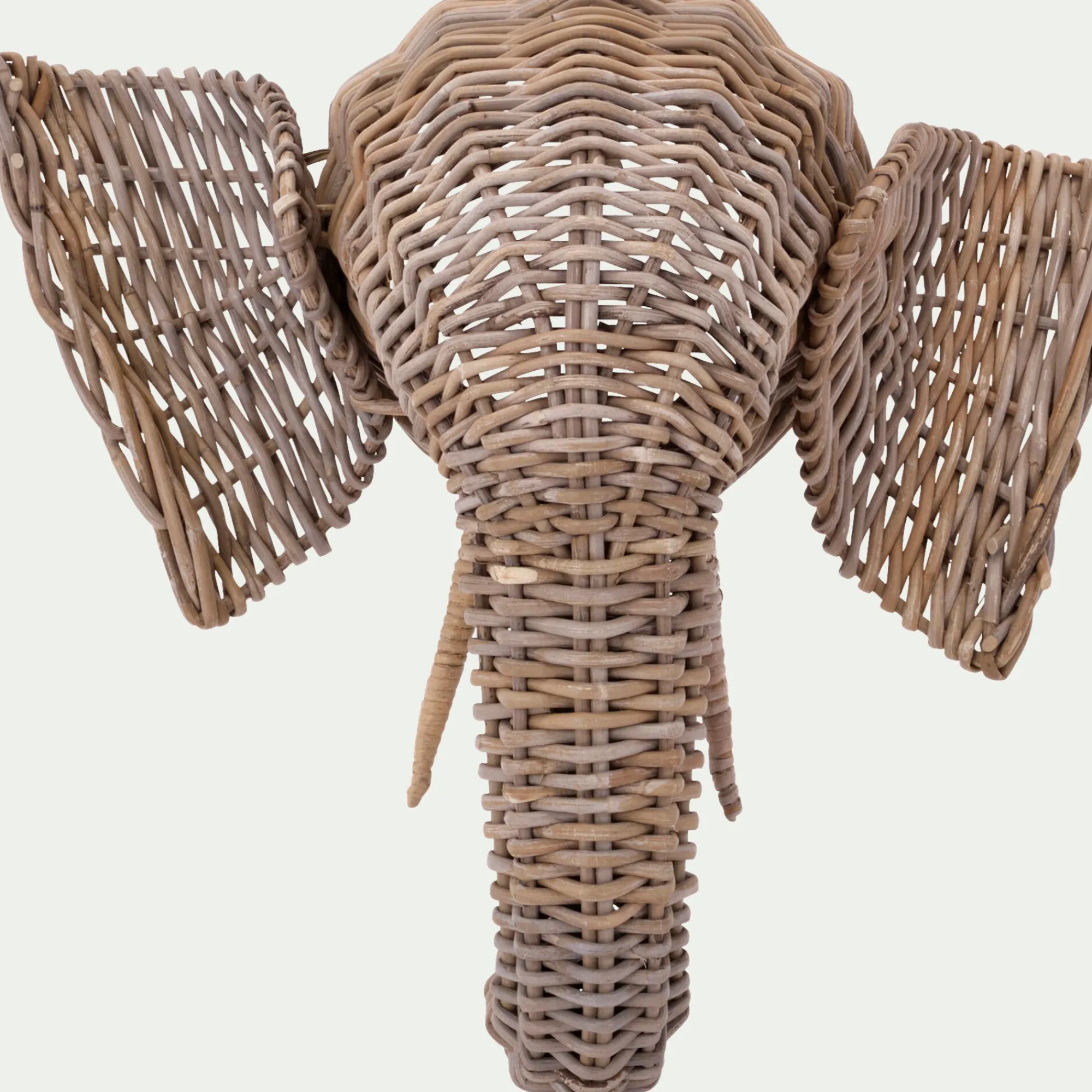 alinea Matelas Enfant|Déco Murale*Déco murale éléphant en rotin blanchi H50cm - Naturel