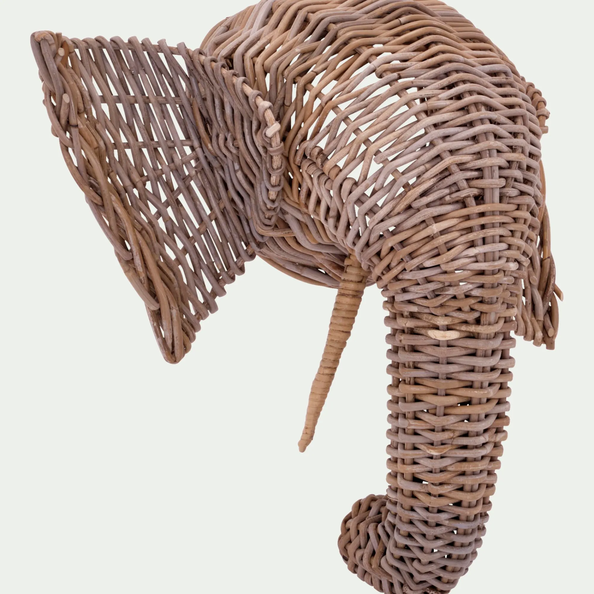 alinea Matelas Enfant|Déco Murale*Déco murale éléphant en rotin blanchi H50cm - Naturel