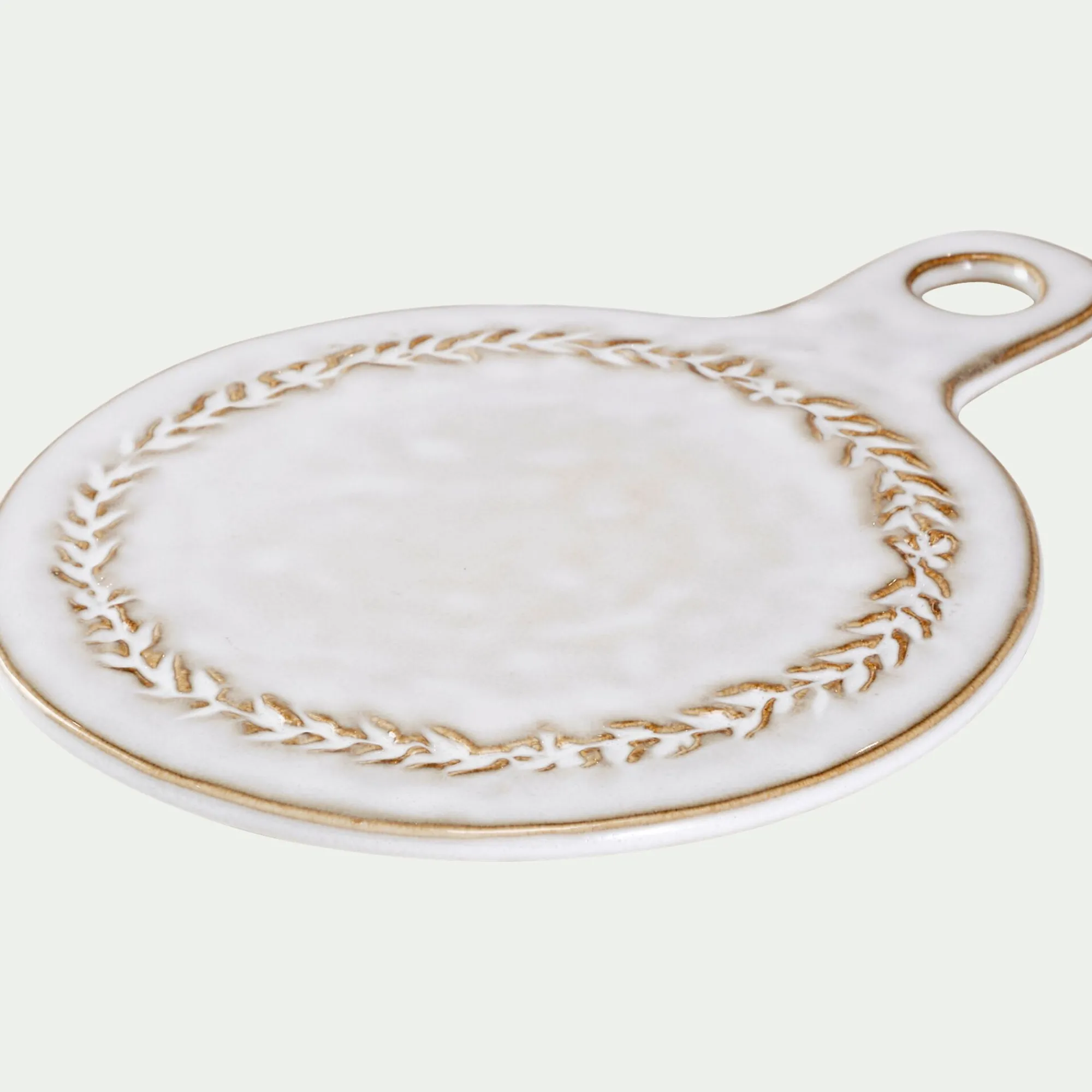 alinea Plateau*Dessous de plat motif végétal en grès D20cm - alpilles Beige