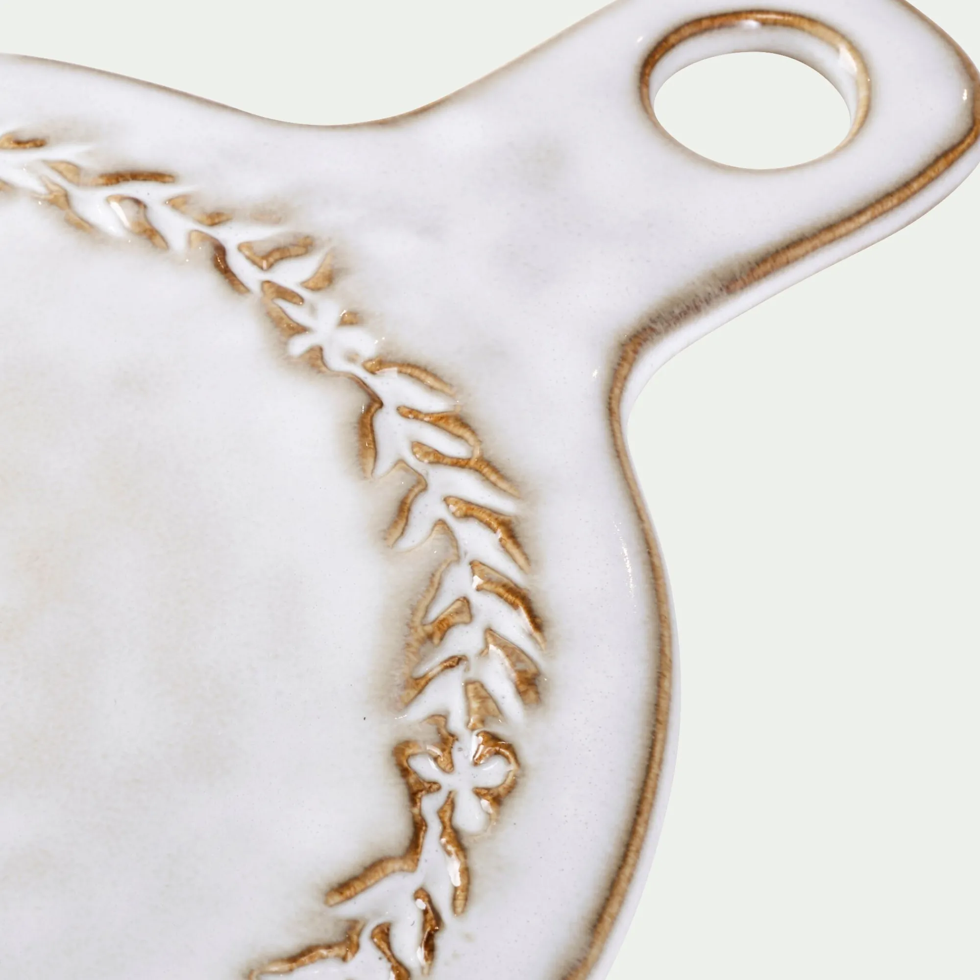 alinea Plateau*Dessous de plat motif végétal en grès D20cm - alpilles Beige