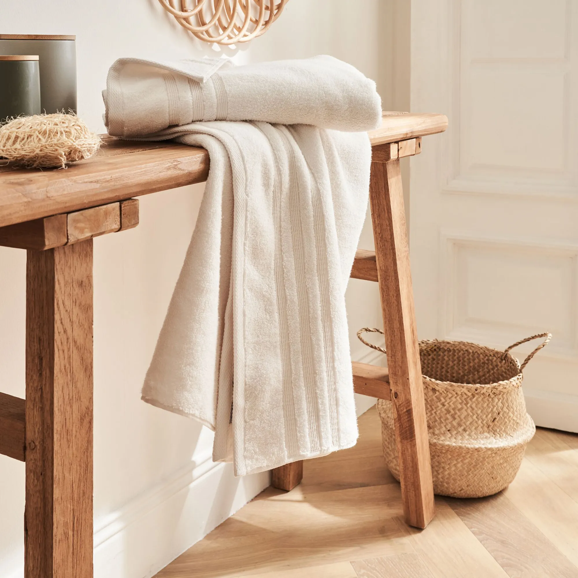 alinea Drap De Bain*Drap de bain bouclette en coton - ventoux 100x150cm Blanc