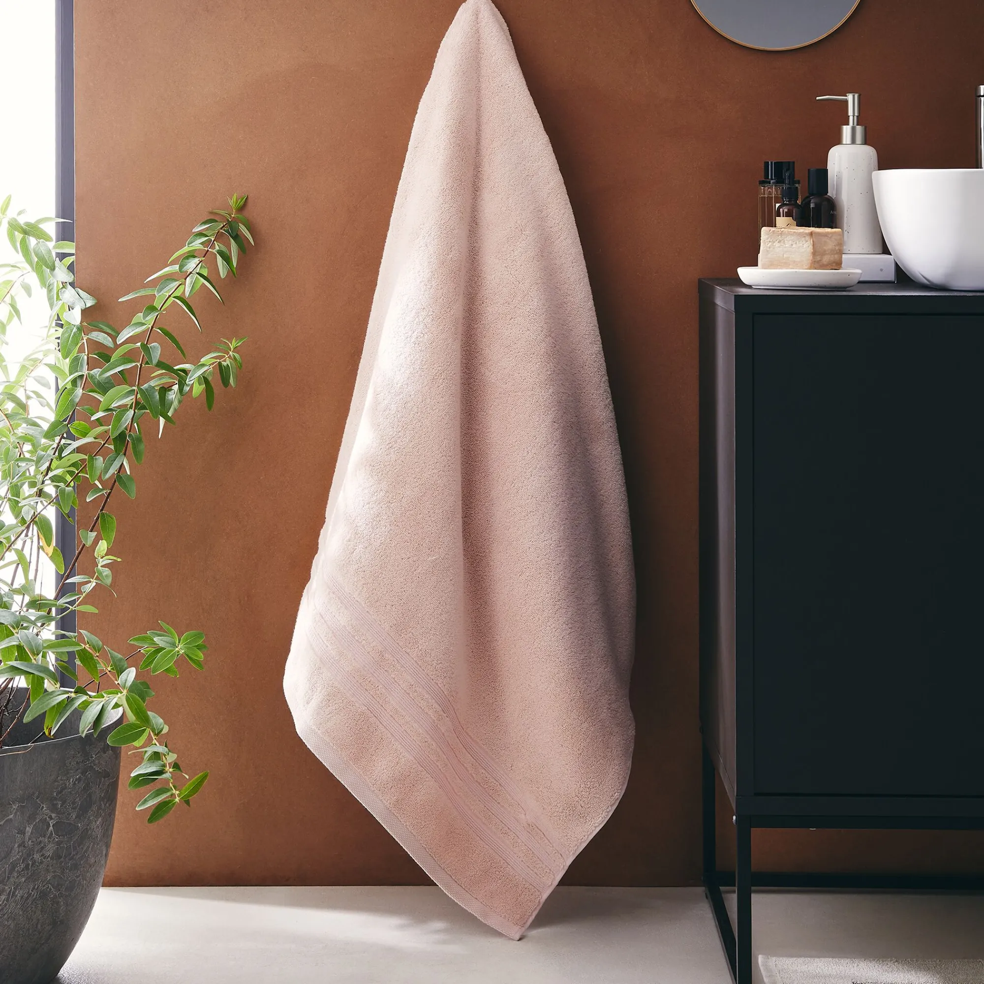 alinea Drap De Bain*Drap de bain bouclette en coton - grège 100x150cm Rose