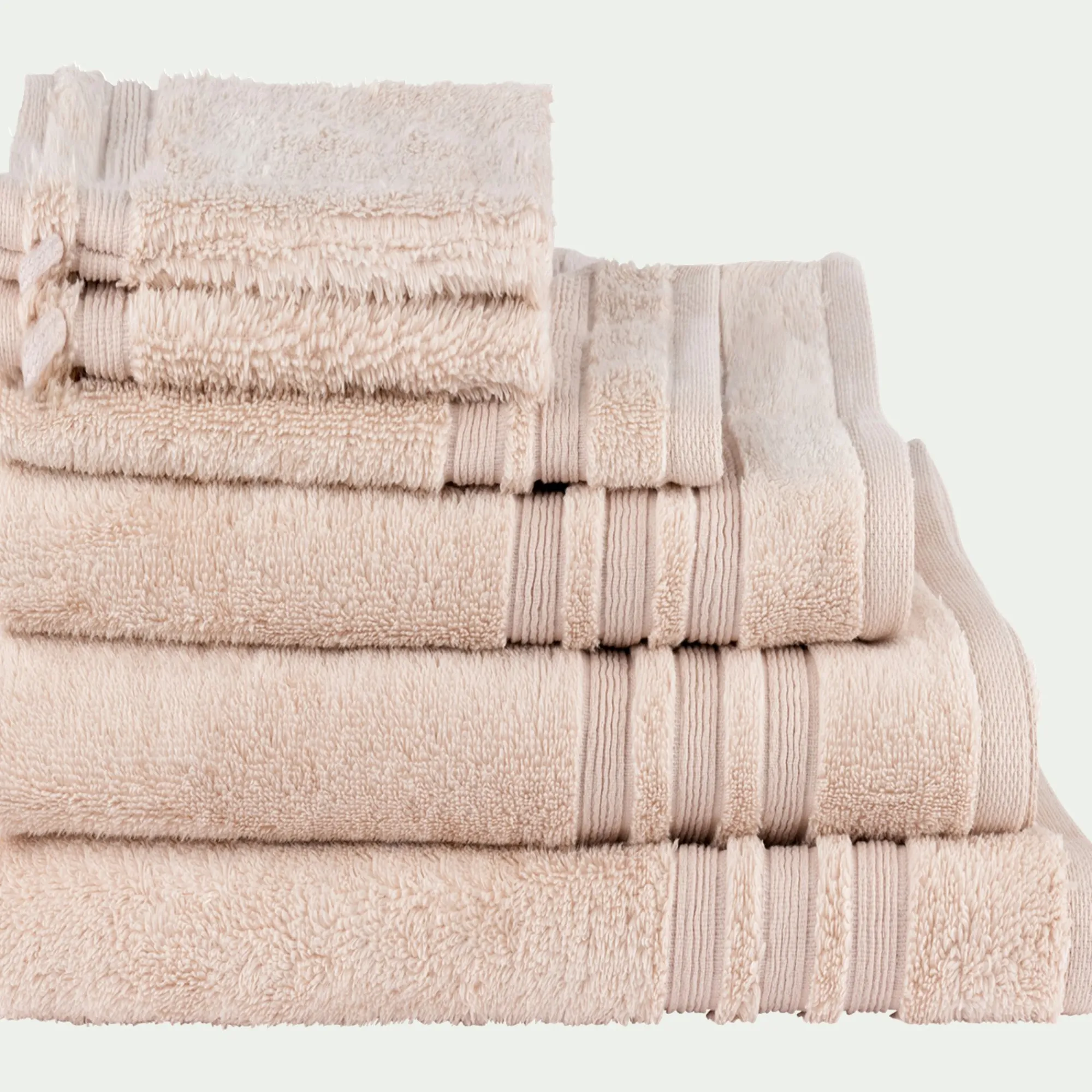 alinea Drap De Bain*Drap de bain bouclette en coton - grège 100x150cm Rose