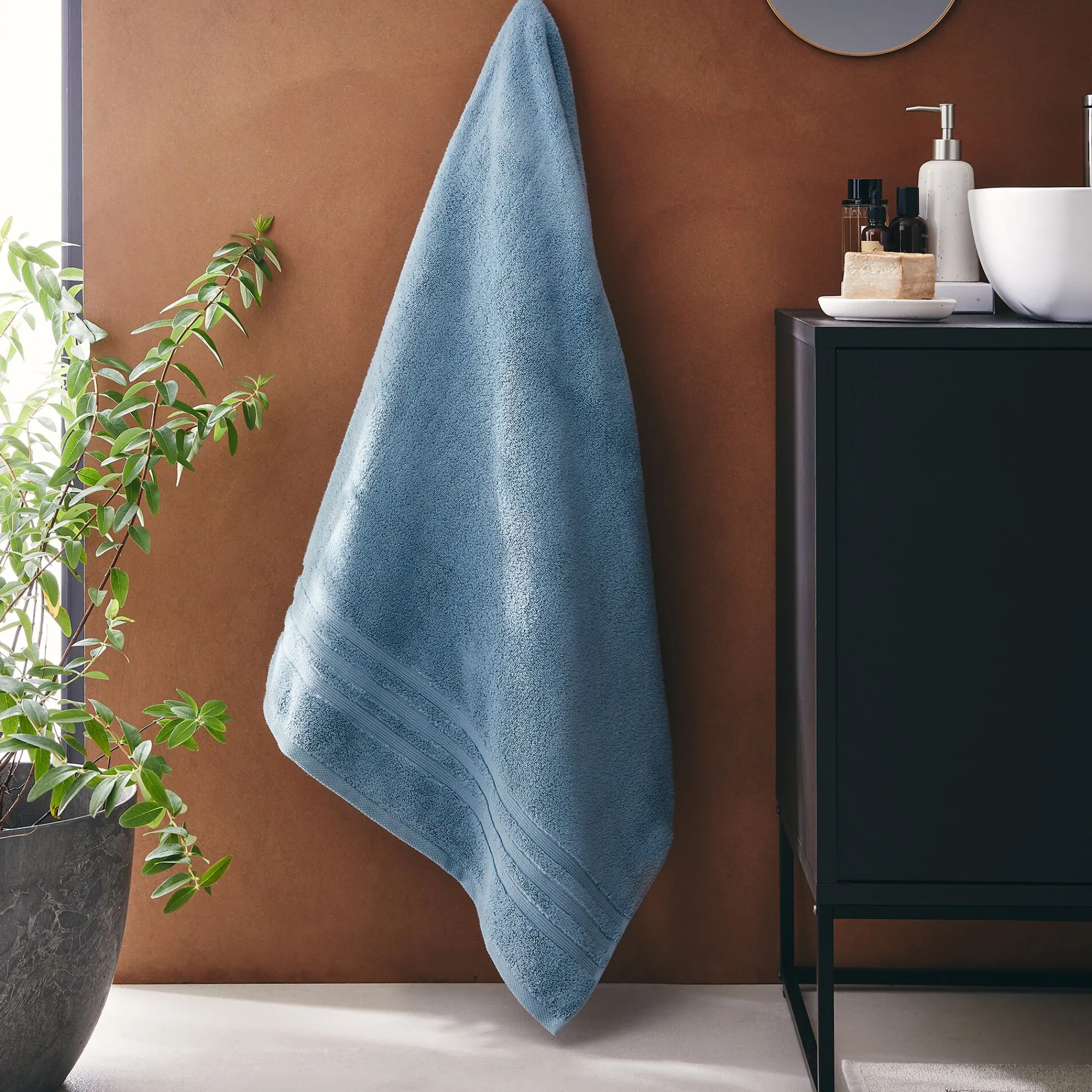 alinea Drap De Bain*Drap de bain bouclette en coton - autan 100x150cm Bleu