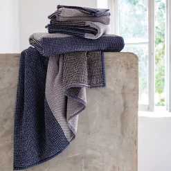 alinea Drap De Bain*Drap de bain bouclette jacquard en coton - 100x150cm Bleu