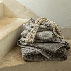 alinea Drap De Bain*Drap de bain bouclette jacquard en coton - alpilles 100x150cm Beige