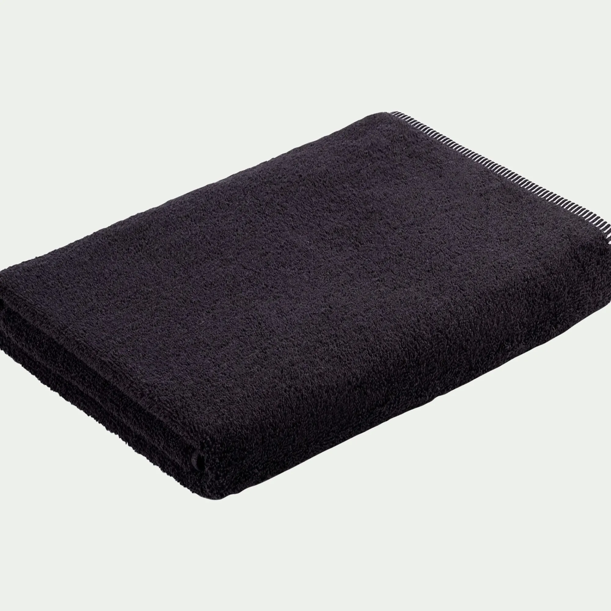 alinea Drap De Bain*Drap de bain brodé en coton - 100x150cm Noir