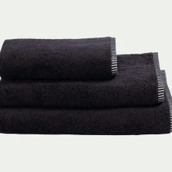 alinea Drap De Bain*Drap de bain brodé en coton - 100x150cm Noir