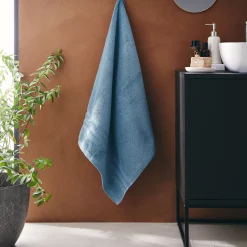 alinea Drap De Douche*Drap de douche bouclette en coton - 70x140cm Bleu autan