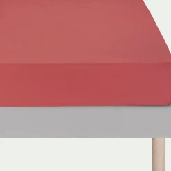 alinea Drap Housse*Drap housse en coton 140x200cm B30cm - framboise Rose