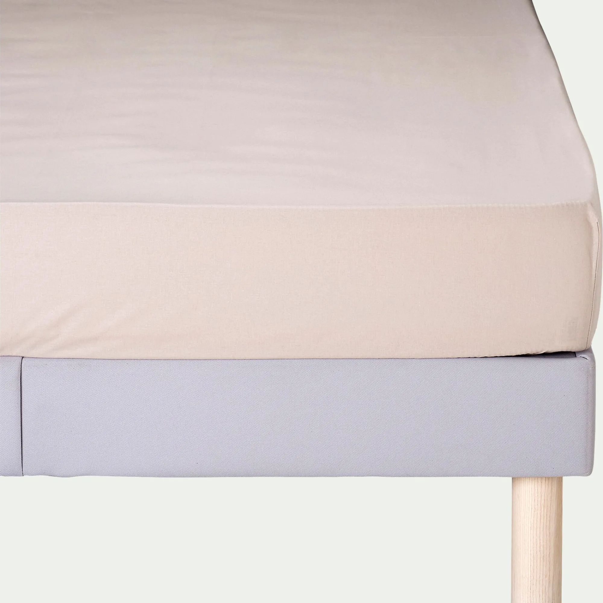 alinea Drap Housse*Drap housse en coton 160x200cm B25cm - alpilles Beige