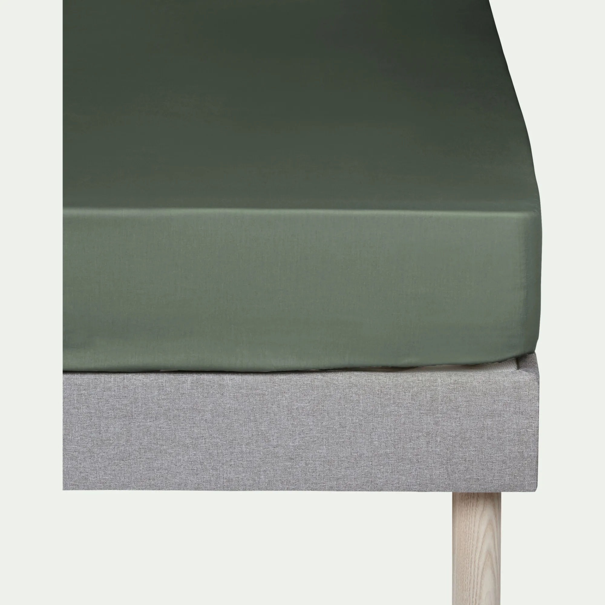 alinea Drap Housse*Drap housse en coton 140x200cm B25cm - cèdre Vert