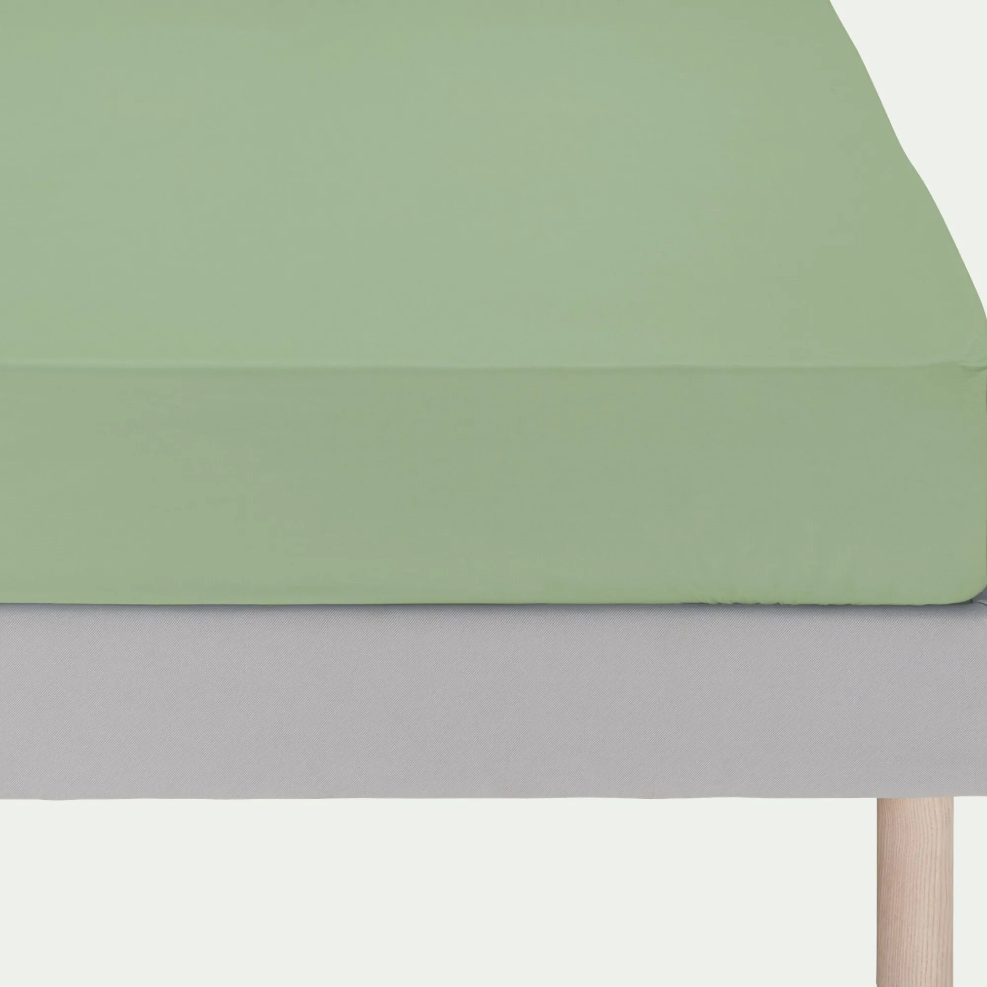 alinea Drap Housse*Drap housse en coton 140x200cm B30cm - pistache Vert