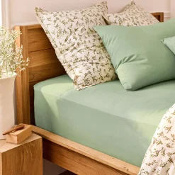 alinea Drap Housse*Drap housse en coton 140x200cm B30cm - pistache Vert