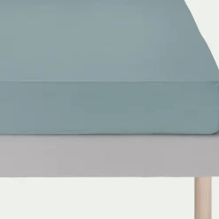 alinea Drap Housse*Drap housse en coton 140x200cm B25cm - calaluna Bleu