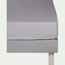 alinea Drap Housse*Drap housse en coton 200x200cm B30cm - restanque Gris