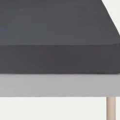 alinea Drap Housse*Drap housse en coton 90x200cm b25cm - ardoise Gris