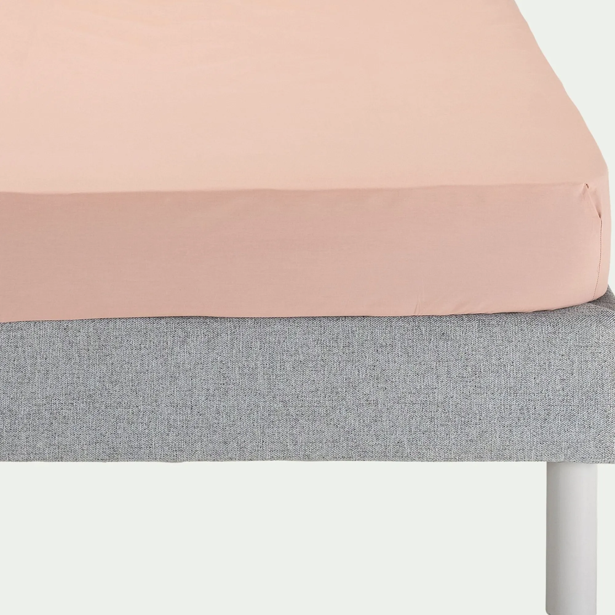 alinea Drap Housse*Drap housse en percale de coton 160x200cm B30cm - salina Rose