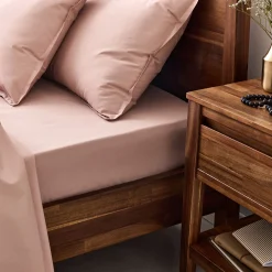 alinea Drap Housse*Drap housse en percale de coton 160x200cm B30cm - salina Rose