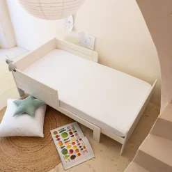 alinea Bureau Enfant|Linge De Lit Enfant*Drap housse enfant en coton 90x170+B15cm - Blanc