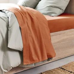 alinea Drap Plat*Drap plat en coton 270x300cm - brun rustrel Marron