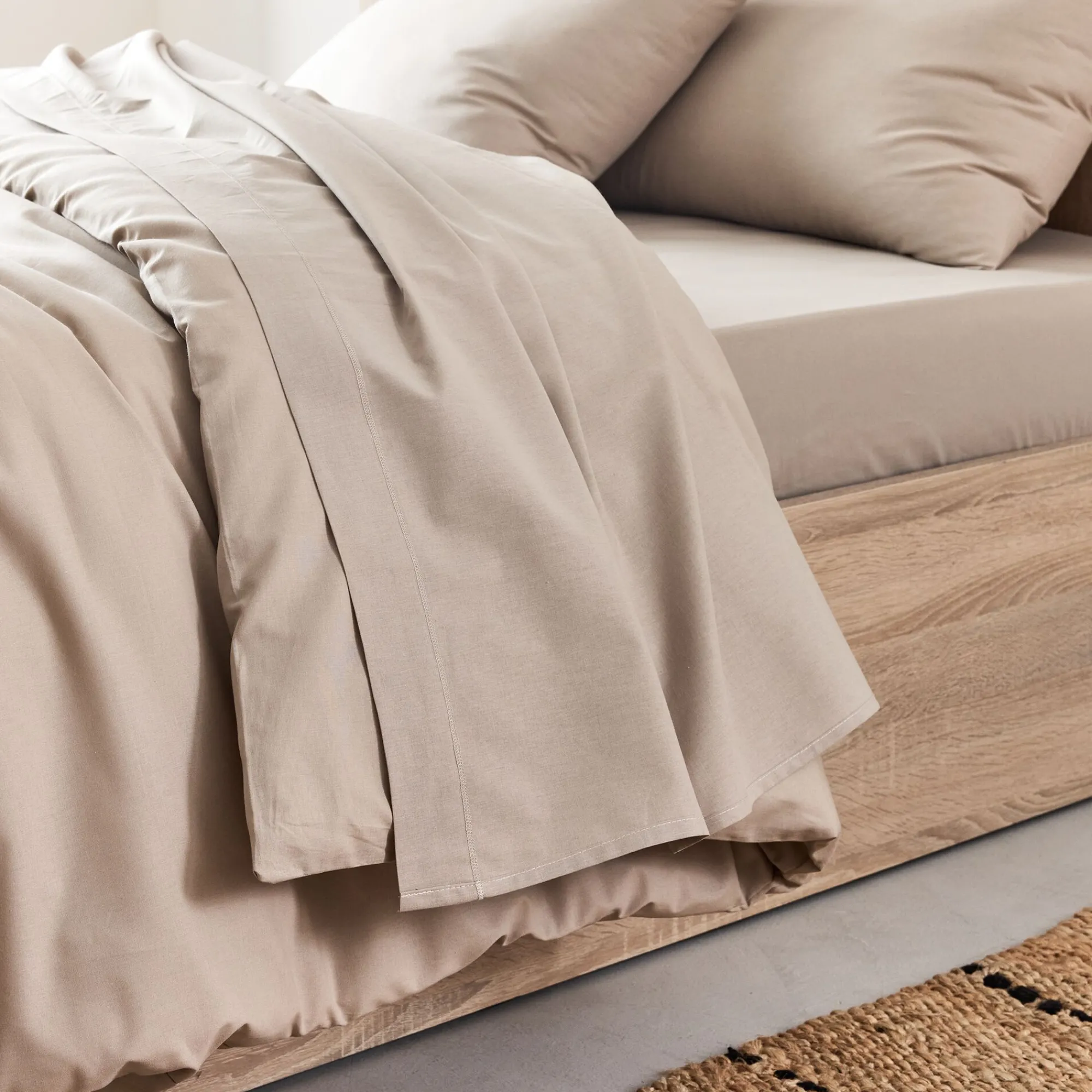 alinea Drap Plat*Drap plat en coton 180x300cm - alpilles Beige