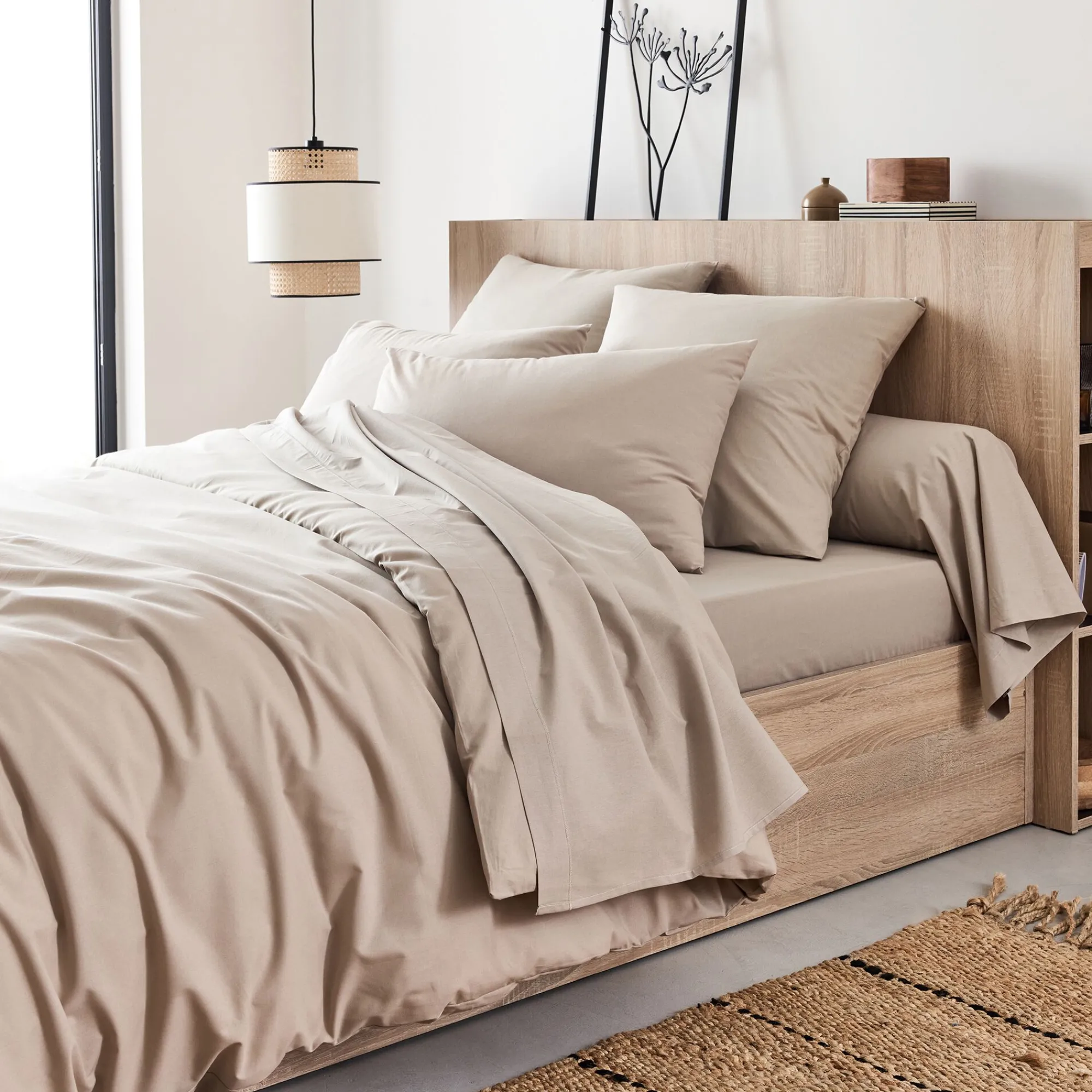 alinea Drap Plat*Drap plat en coton 180x300cm - alpilles Beige