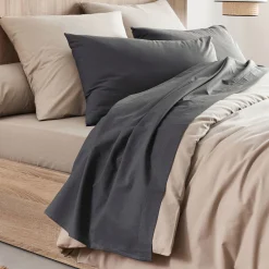 alinea Drap Plat*Drap plat en coton 270x300cm - Gris ardoise