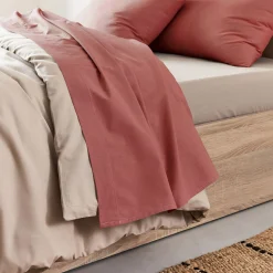 alinea Drap Plat*Drap plat en coton 270x300cm - ricin Rouge