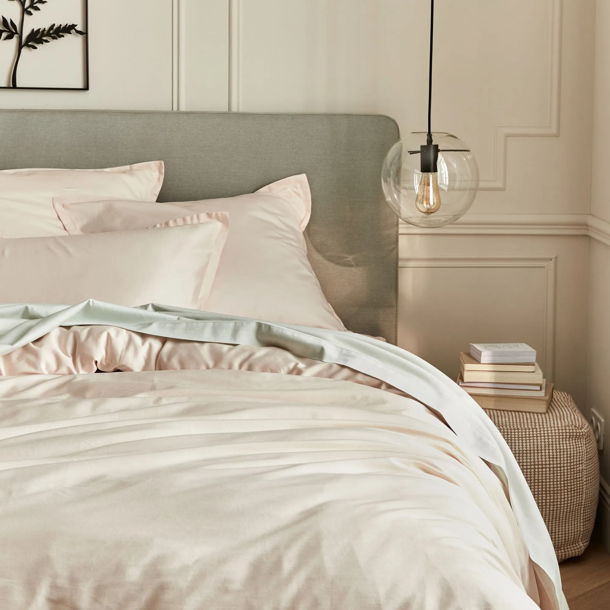 alinea Drap Plat*Drap plat en satin lavé 270x300cm - opaline Vert
