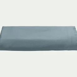 alinea Drap Plat*Drap plat en satin lavé 270x300cm - orage Bleu
