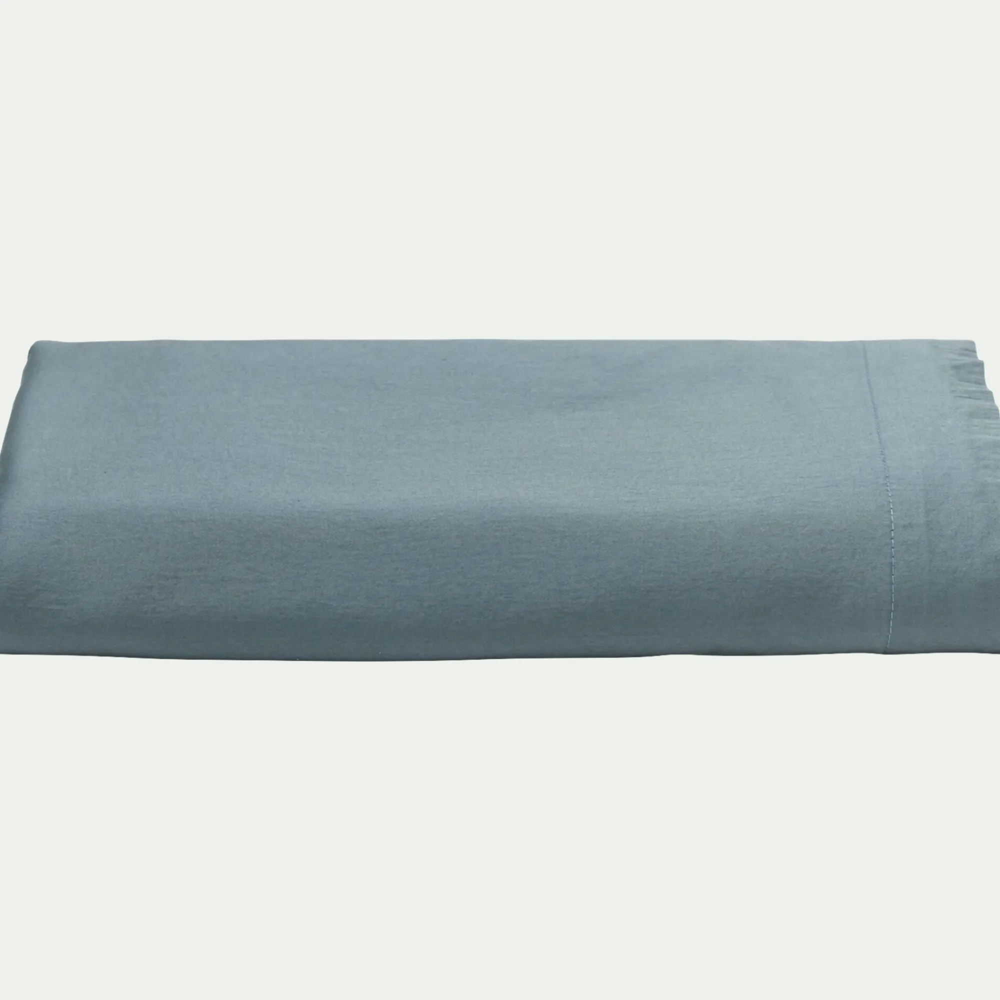 alinea Drap Plat*Drap plat en satin lavé 270x300cm - orage Bleu