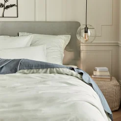 alinea Drap Plat*Drap plat en satin lavé 270x300cm - orage Bleu