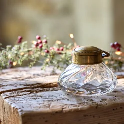 alinea Objet Décoratif De Noël*Encrier décoratif en métal et verre D9xH6cm - Transparent