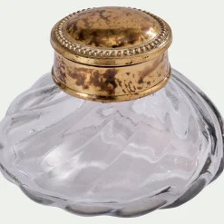 alinea Objet Décoratif De Noël*Encrier décoratif en métal et verre D9xH6cm - Transparent