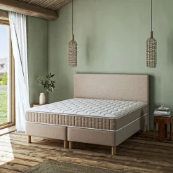 alinea Ensemble Matelas & Sommier|Lit Adulte*Ensemble matelas ressorts + sommier H24cm 2x80x200cm - roucas Beige