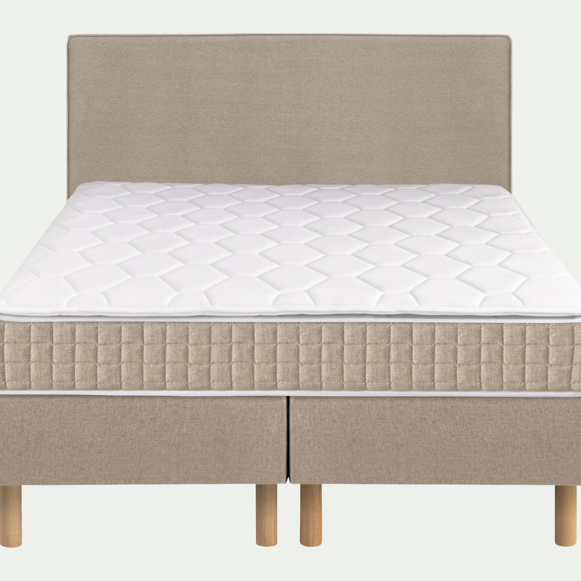 alinea Ensemble Matelas & Sommier|Lit Adulte*Ensemble matelas ressorts + sommier H24cm 2x80x200cm - roucas Beige