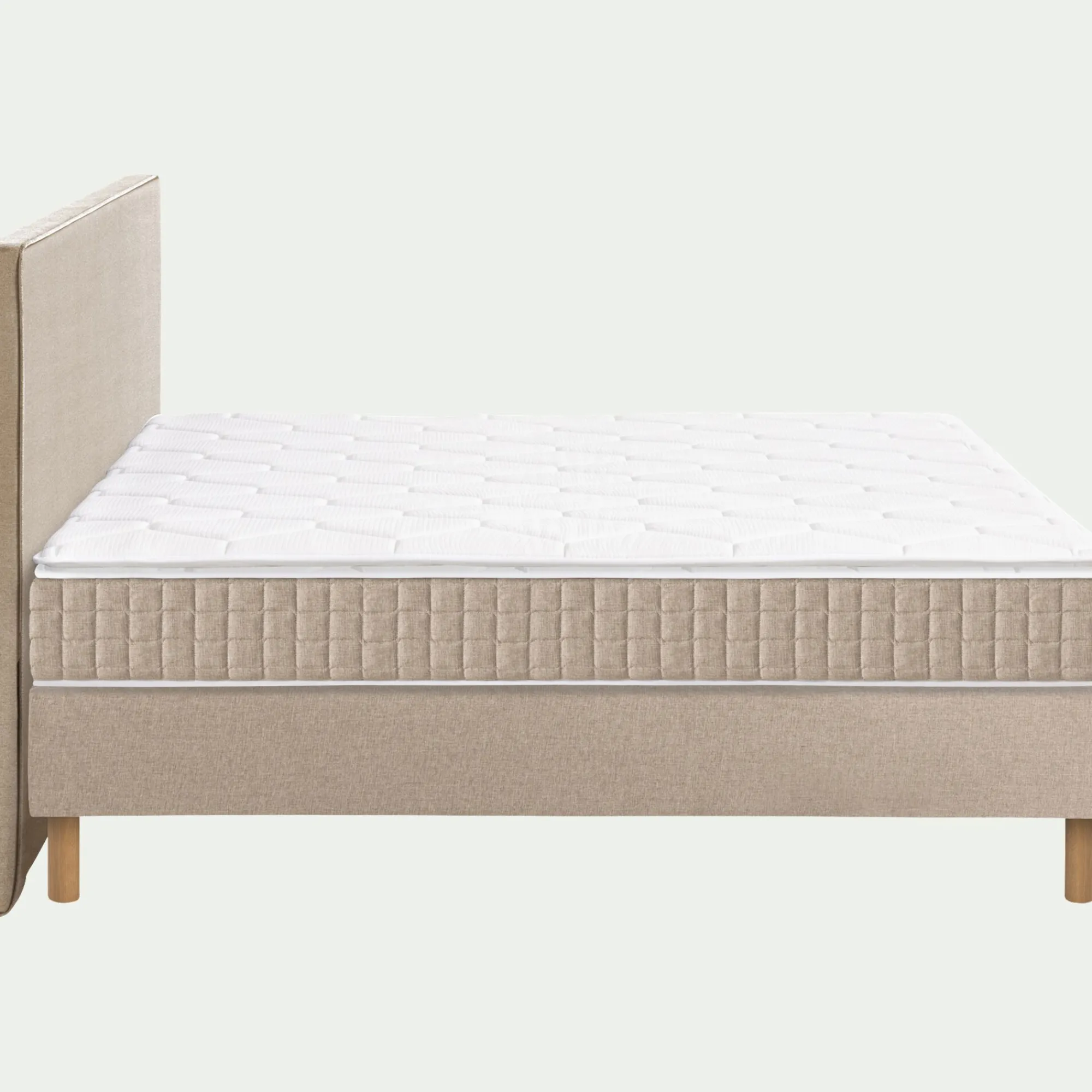 alinea Ensemble Matelas & Sommier|Lit Adulte*Ensemble matelas ressorts + sommier H24cm 2x80x200cm - roucas Beige