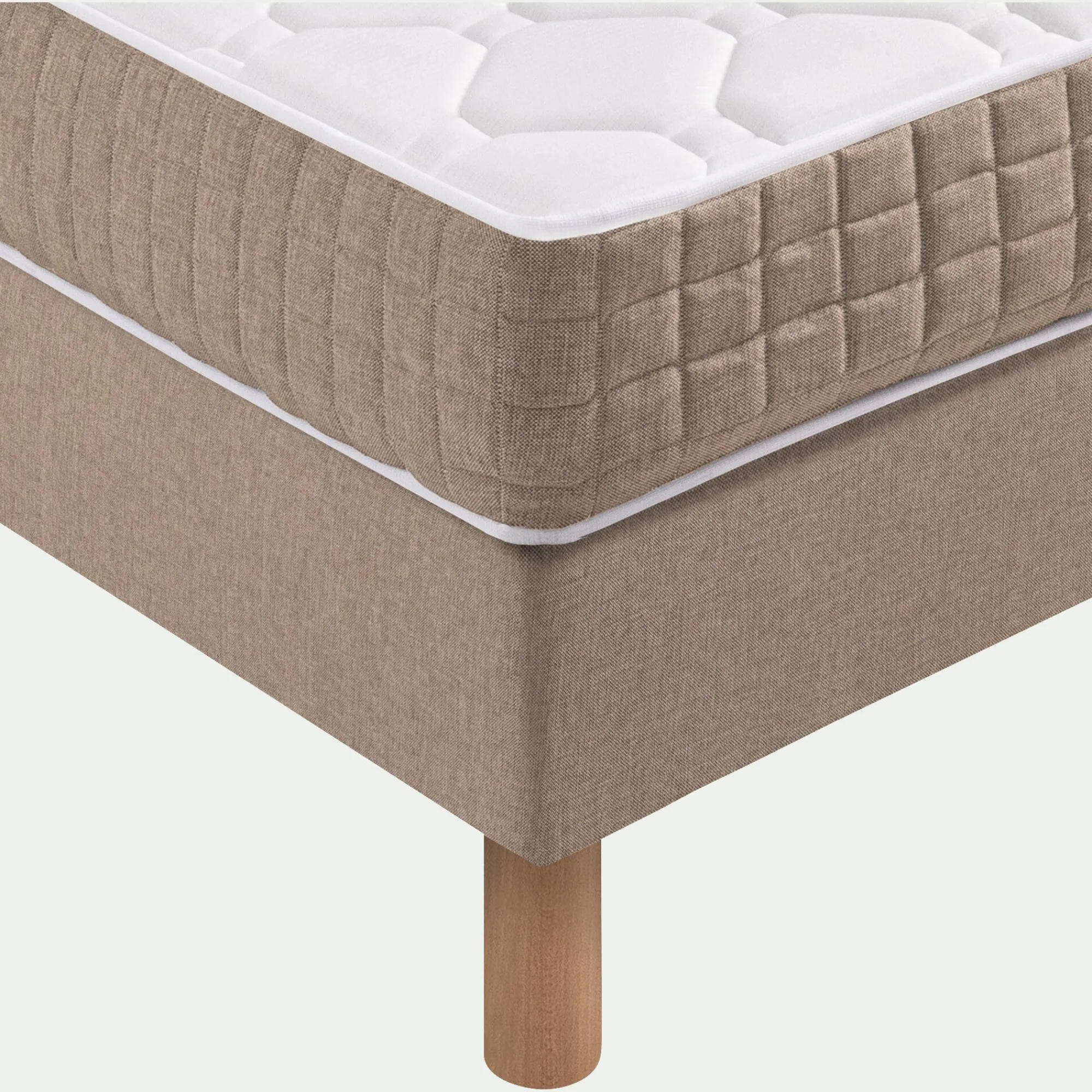 alinea Ensemble Matelas & Sommier|Lit Adulte*Ensemble matelas ressorts + sommier H24cm 2x80x200cm - roucas Beige