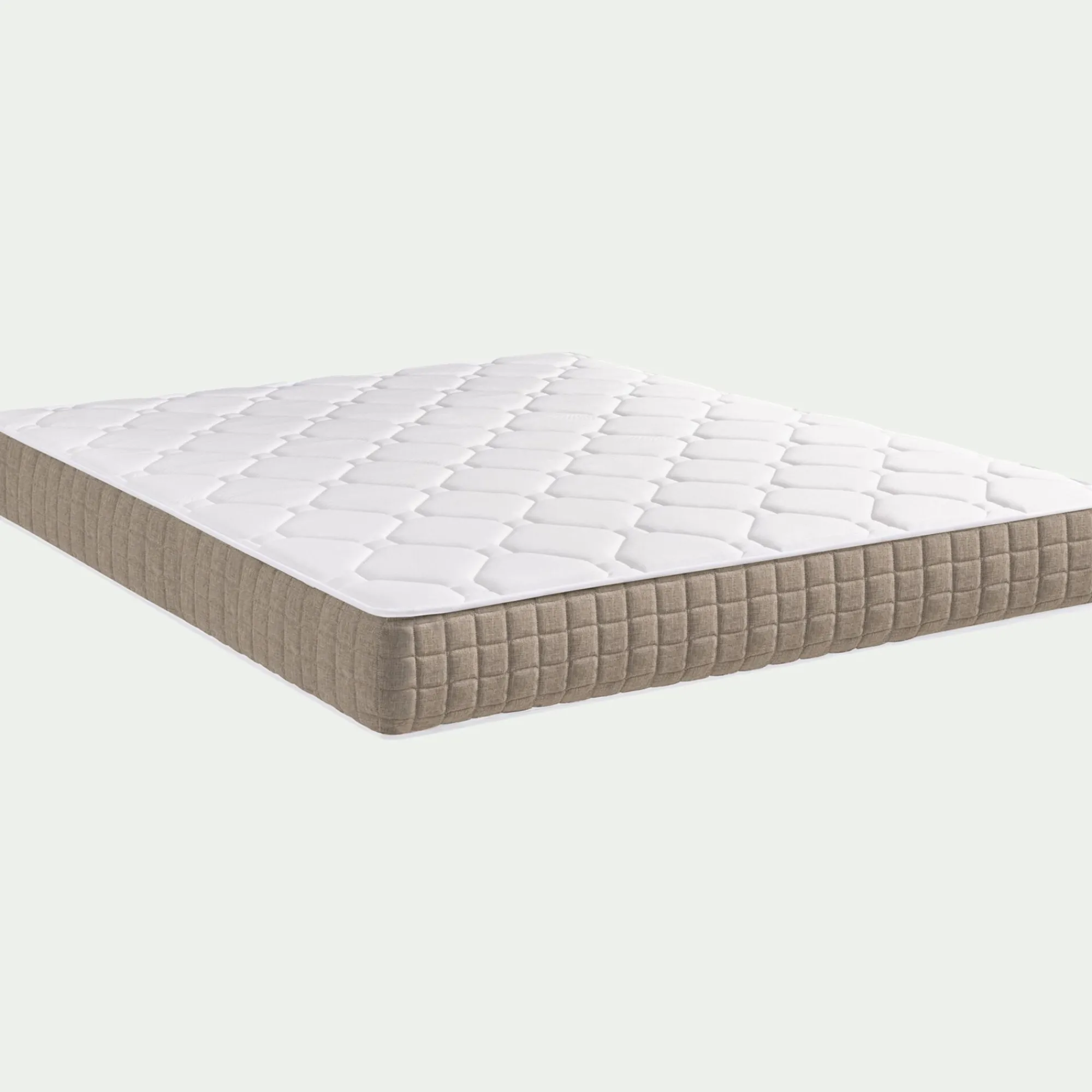 alinea Ensemble Matelas & Sommier|Lit Adulte*Ensemble matelas ressorts + sommier H24cm 2x80x200cm - roucas Beige