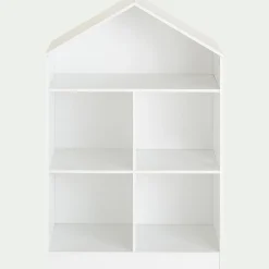 alinea Bibliothèque Enfant|Bibliothèque Enfant*Etagère maison 5 cases en bois - Blanc