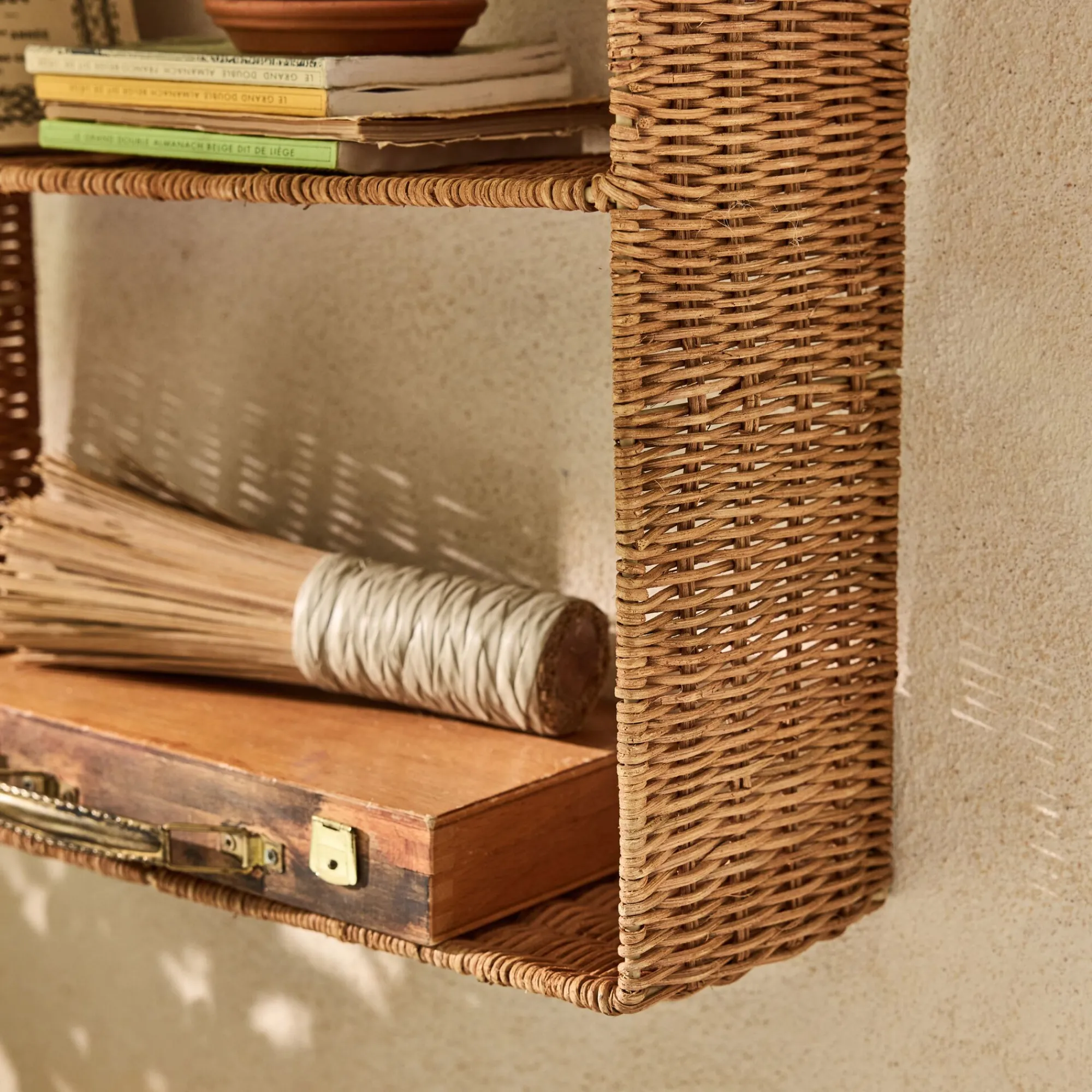 alinea Étagère Murale*Etagère murale en rotin L40xH72cm - Naturel