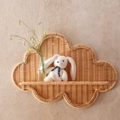 alinea Matelas Enfant|Déco Murale*Etagère murale nuage en rotin 40x58cm - Naturel